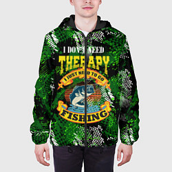Куртка с капюшоном мужская Трофейная рыбалка на карпа, цвет: 3D-черный — фото 2