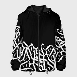 Куртка с капюшоном мужская КАЛЛИГРАФИЯ CALLIGRAPHY, цвет: 3D-черный