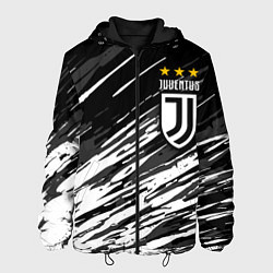 Куртка с капюшоном мужская JUVENTUS ЮВЕНТУС БРЫЗГИ, цвет: 3D-черный