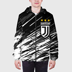 Куртка с капюшоном мужская JUVENTUS ЮВЕНТУС БРЫЗГИ, цвет: 3D-черный — фото 2