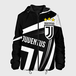 Куртка с капюшоном мужская JUVENTUS ЮВЕНТУС ПОЛОСЫ, цвет: 3D-черный