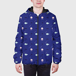 Куртка с капюшоном мужская Морские мотивы, цвет: 3D-черный — фото 2