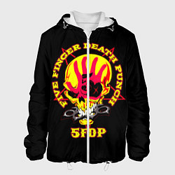 Куртка с капюшоном мужская Five Finger Death Punch FFDP, цвет: 3D-белый