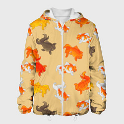 Куртка с капюшоном мужская Рыбки, цвет: 3D-белый