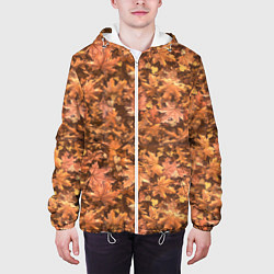 Куртка с капюшоном мужская Осеннее листопад, цвет: 3D-белый — фото 2