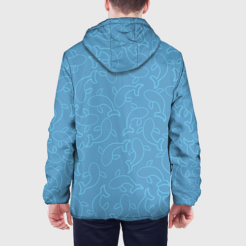 Мужская куртка Рыбки на голубом / 3D-Черный – фото 4