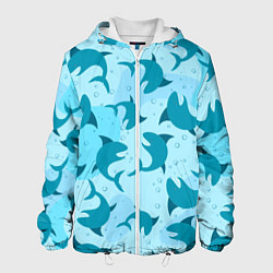 Куртка с капюшоном мужская Акулы, цвет: 3D-белый