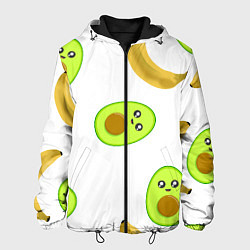 Куртка с капюшоном мужская Банан и Авокадо, цвет: 3D-черный