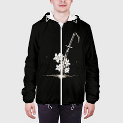 Куртка с капюшоном мужская Nier - Sword and Flowers, цвет: 3D-белый — фото 2