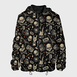 Куртка с капюшоном мужская Scull pattern rock, цвет: 3D-черный