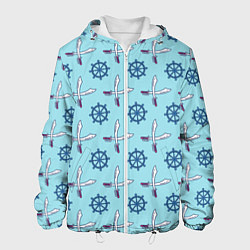 Куртка с капюшоном мужская Пиратский фон, цвет: 3D-белый