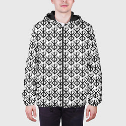 Куртка с капюшоном мужская Берсерк много логотипов, цвет: 3D-черный — фото 2