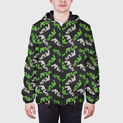 Куртка с капюшоном мужская RUN, цвет: 3D-черный — фото 2