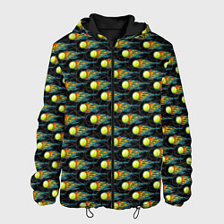 Куртка с капюшоном мужская Теннисные Мячики, цвет: 3D-черный