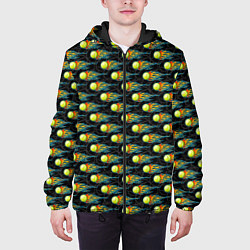 Куртка с капюшоном мужская Теннисные Мячики, цвет: 3D-черный — фото 2