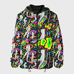 Куртка с капюшоном мужская Психоделика Абстракция, цвет: 3D-черный