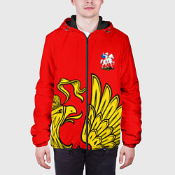 Куртка с капюшоном мужская Двуглавый орел Россия орел, цвет: 3D-черный — фото 2