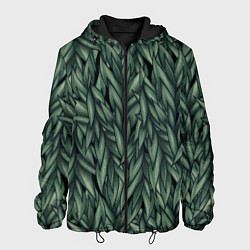Куртка с капюшоном мужская Листья, цвет: 3D-черный