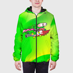 Куртка с капюшоном мужская Лизун на скейте, цвет: 3D-черный — фото 2