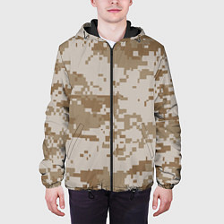 Куртка с капюшоном мужская Камуфляжный пиксель, цвет: 3D-черный — фото 2