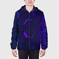 Куртка с капюшоном мужская НЕОНОВАЯ БРОНЯ, цвет: 3D-черный — фото 2