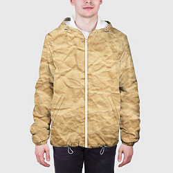 Куртка с капюшоном мужская БУМАЖНАЯ ТЕКСТУРА, цвет: 3D-белый — фото 2