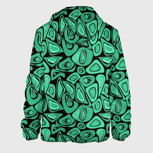Мужская куртка Зеленый абстрактный узор / 3D-Белый – фото 2