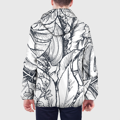 Мужская куртка Тропические листья / 3D-Черный – фото 4