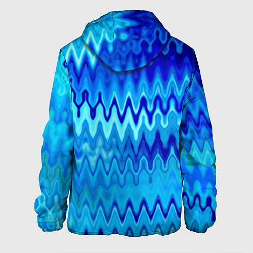 Мужская куртка Синий-голубой абстрактный узор / 3D-Белый – фото 2