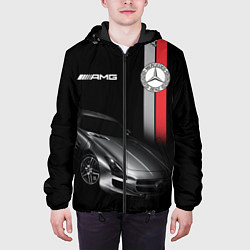 Куртка с капюшоном мужская MERCEDES BENZ AMG, цвет: 3D-черный — фото 2