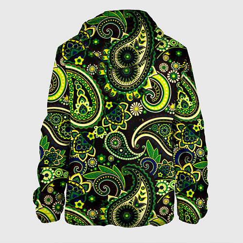 Мужская куртка Ярко зеленые славянские узоры / 3D-Белый – фото 2