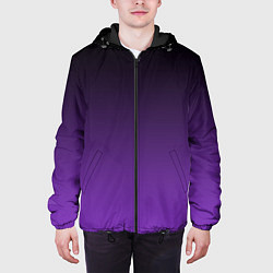 Куртка с капюшоном мужская Ночной градиент Фиолетовый, цвет: 3D-черный — фото 2