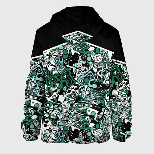 Мужская куртка Черно-зеленые каракули / 3D-Белый – фото 2