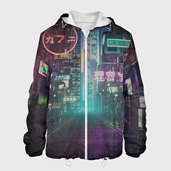 Куртка с капюшоном мужская Neon Tokyo, цвет: 3D-белый