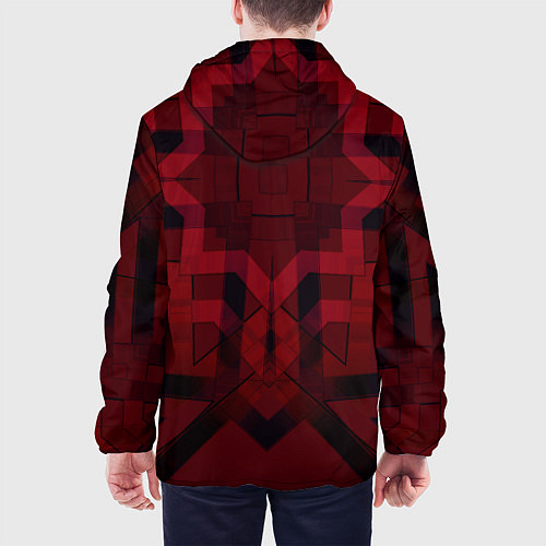 Мужская куртка Темно-красный геометрический / 3D-Черный – фото 4