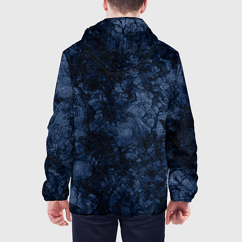 Мужская куртка Темно-синяя текстура камня / 3D-Черный – фото 4