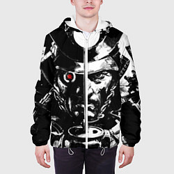 Куртка с капюшоном мужская Самурай ЧБ Лого спина Z, цвет: 3D-белый — фото 2