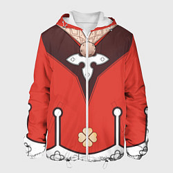 Куртка с капюшоном мужская КОСТЮМ КЛИ ГЕНШИН ИМПАКТ, цвет: 3D-белый