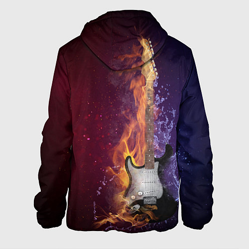 Мужская куртка Гитара - Огонь и вода / 3D-Белый – фото 2