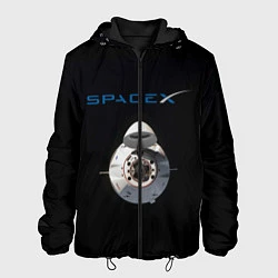 Куртка с капюшоном мужская SpaceX Dragon 2, цвет: 3D-черный