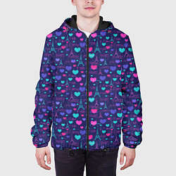 Куртка с капюшоном мужская Париж Город Любви, цвет: 3D-черный — фото 2