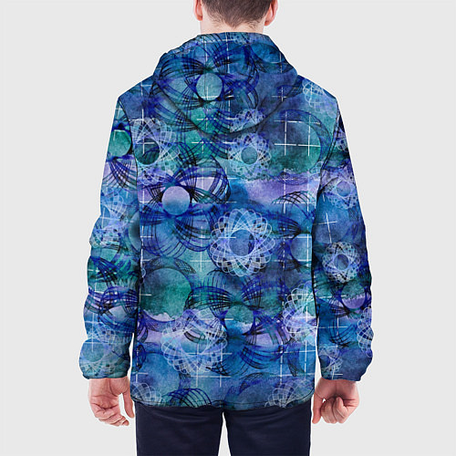Мужская куртка Абстракция - акварельный узор / 3D-Черный – фото 4