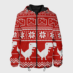 Куртка с капюшоном мужская Новогодний гугл, цвет: 3D-черный