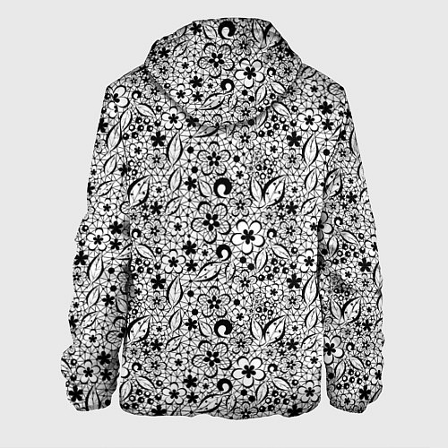 Мужская куртка Черное кружево цветочное / 3D-Черный – фото 2