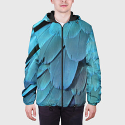 Куртка с капюшоном мужская Перья попугая, цвет: 3D-черный — фото 2