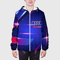 Куртка с капюшоном мужская Ауди Audi синива, цвет: 3D-белый — фото 2