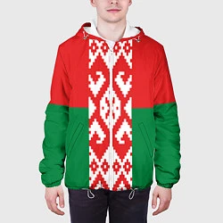 Куртка с капюшоном мужская Белоруссия, цвет: 3D-белый — фото 2