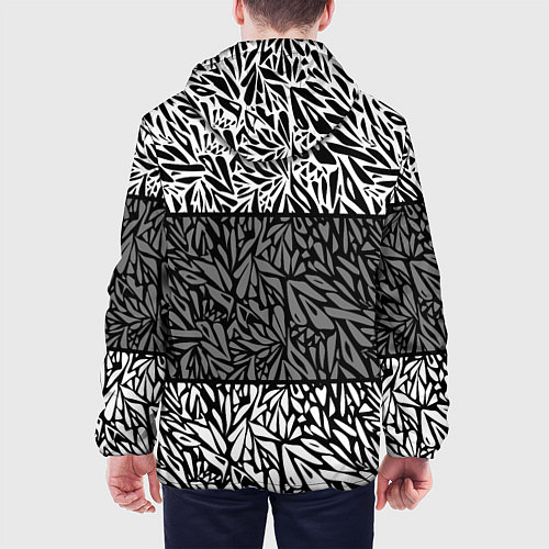 Мужская куртка Абстрактный черно-белый узор / 3D-Черный – фото 4