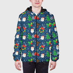 Куртка с капюшоном мужская Праздник Новый Год, цвет: 3D-черный — фото 2