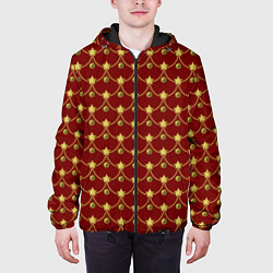 Куртка с капюшоном мужская Ёлочные Звёзды, цвет: 3D-черный — фото 2